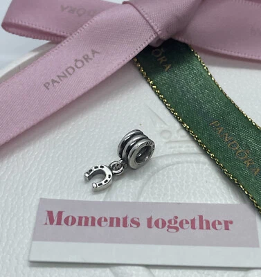 $28 • Buy Pandora Lucky Horseshoe Dangle Charm 790259 Retired Authentic Ale 925