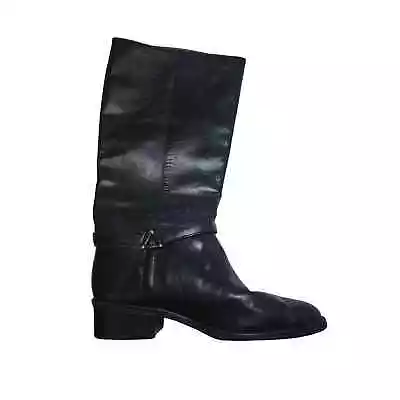 Amanda Smith Black Leather Riding Boots Size 9.5 (runs Small) • $35