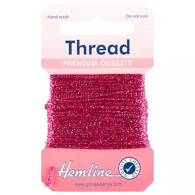£1.87 • Buy Hemline 10m Glitter Metallic Thread Premium Quality Craft Sewing All Colours Ava