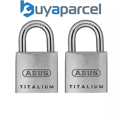 ABUS 56373 64TI/20mm TITALIUM Padlock Carded Twin Pack ABU64TI20TC • £13.91