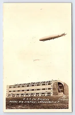 Postcard RPPC USS Naval Air Station Los Angeles Lakehurst New Jersey • $39.75