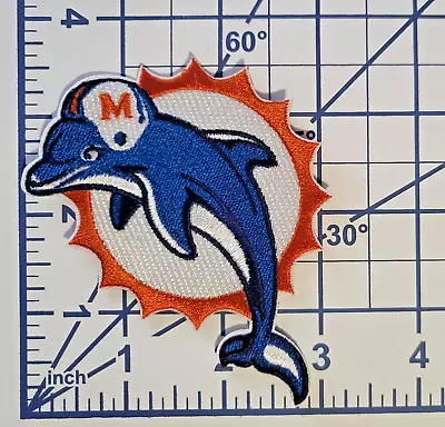 Miami Dolphins Old Style Blue 3.5  Iron On Embroidered Patch ~USA Seller~ • $3.95