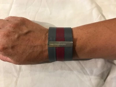 £35 • Buy Calvin Klein 2 Tone Soft Leather Stainless Steel Bracelet