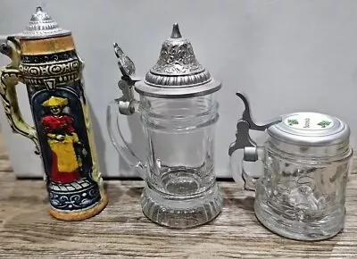 4 Mini Beer Mugs Stein Shot Glass 4  BMF SCHNAPSKRUGERL Vintage West Germany • $12