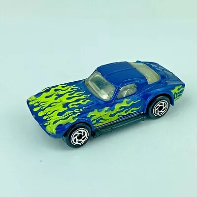 Matchbox 1963 Corvette Grand Sport 1989 Diecast Toy Car Blue With Flames • $9.95