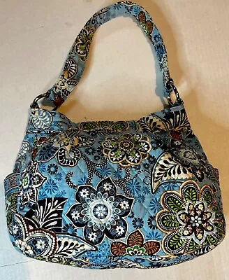 Vera Bradley Shoulder Bag Bali Blue Handbag Purse Magnetic Reversable E • $10