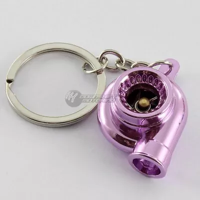 Brilliant Metallic Purple Spinning Turbo Charger Turbine Keychain Keyring FOB • $4.99