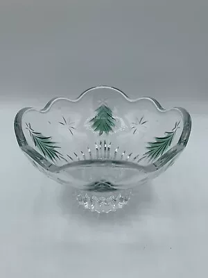 Mikasa Crystal Christmas Tree Candy Dish / Bowl Holiday Party Great Condition • $14.99