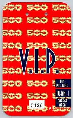 1998 Indy 500 V.I.P Pre-Race Pit Pass Back-Up Card VGC VIP Indianapolis #5126 • $9.99