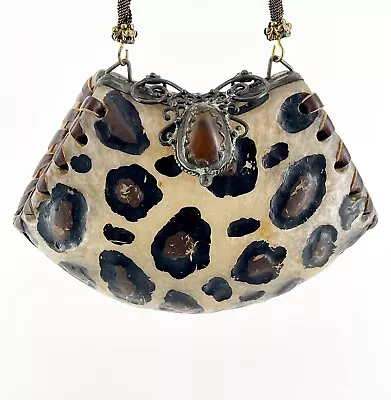 Maya Evangelista Purse Vintage Original Handbag Handcrafted Resin Leopard Print • $119.99