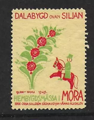 Dalecarlia Hometown Fair Mora Dala Horse Dalarna Sweden 1949 Cinderella Stamp • $7