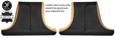 Black & Beige Leather 2x Lower B Pillar Covers For Mercedes W202 C Class 93-00 • $168.29