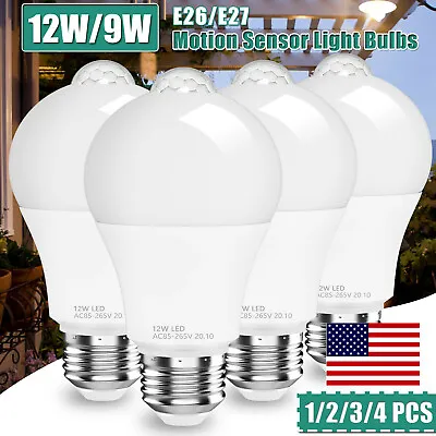 1~4X PIR Motion Sensor Light Bulbs E27 12W LED Lamp Infrared Auto Energy Saving • $5.46