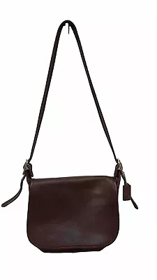 Vintage Coach Patricia Darker Brown Leather Messenger Saddle Bag 9951 • $86