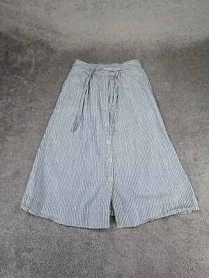 Madewell Skirt Womens 2 Blue White Stripes Button Front Cotton Casual *Read • $19.99