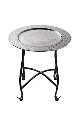 £35 • Buy Moroccan Style Folding Small Metal Side Table Sule 40cm Round Sofa Side Tables