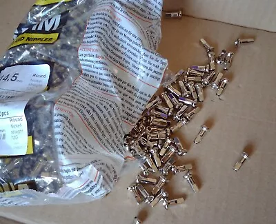 £8 • Buy SAPIM 12g (2.6mm) NICKEL PLATED BRASS SPOKE NIPPLES, E-BIKE, 14.5mm LONG