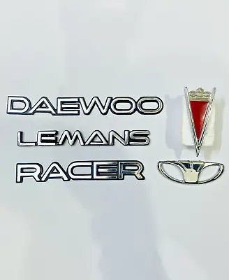 DAEWOO LEMANS And RACER Emblem In Metal With Grill Logo Set Of 5 Piece • $59.99