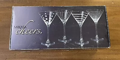 Mikasa Cheers Barware Set Of 4 Martini Glasses H1506 • $50