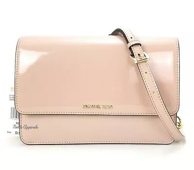 MICHAEL KORS Daniela Large Crossbody Patent Leather Shoulder Bag Ballet $198 • $96.60