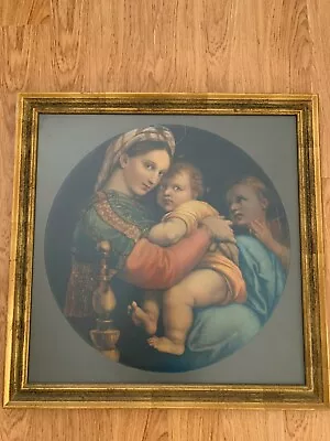 Antique Raphael's  Madonna Of The Chair   Framed Print 25 1/2  X 25 1/2  • $47.99