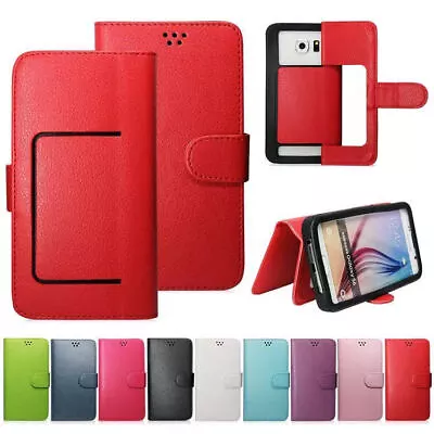 FREE EXPRESS POST  Optus X Start 4  5”  Quality Universal Leather Wallet  Case • $29.98