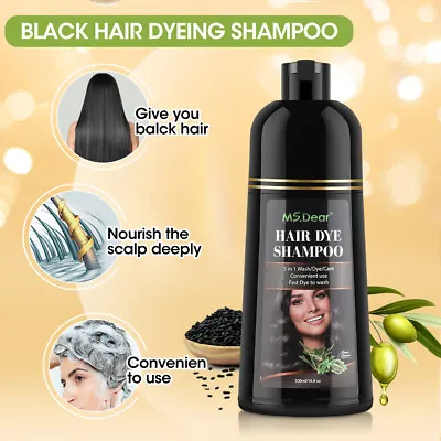 Natural Permanent Instant Hair Dye Color Shampoo Coconut Argan Oil 500ML • $17.95
