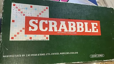 Scrabble Spear VTG 1955 Replacement 100Letters Wood Tiles 4racks Plastic Game • $5