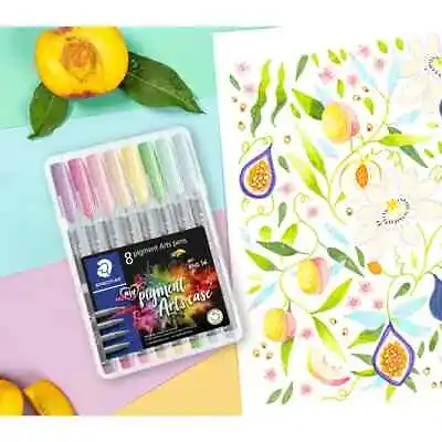 STAEDTLER 371 Pigment Arts Brush Pen Adult Colouring Fibre-Tip Colouring Medium • £11.75