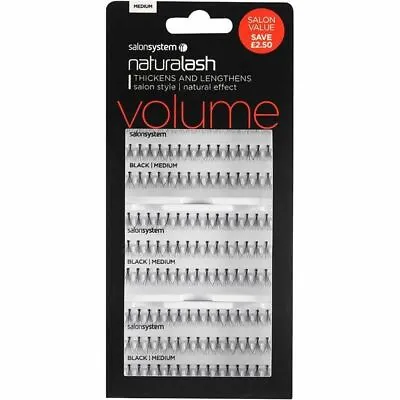 Salon System Naturalash Individual Eyelashes Eye Lashes Black 3 For 2 Medium • £8.49