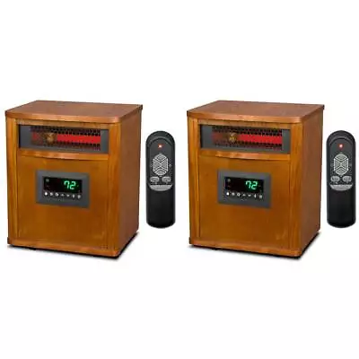 Lifesmart 6 Element 1500W Electric Infrared Quartz Indoor Space Heater (2 Pack) • $227.98