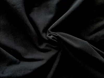 Cotton Lycra Elastane Jersey Fabric Plain Stretch Knit 220GSM Black • £4.95