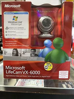 Microsoft Lifecam Webcam NEW VX-6000 HD Wide Angle Lens 3x Digital Zoom  • $15.55