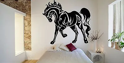 Wall Room Decor Art Vinyl Sticker Mural Decal Tribal Animal Horse Flame FI627 • £27.01