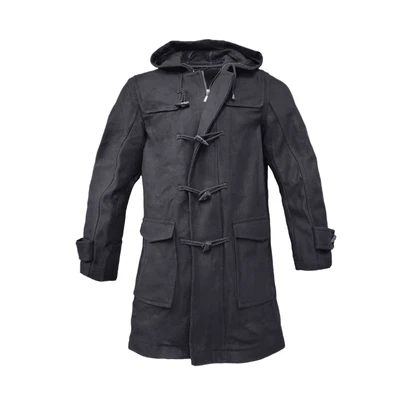 Duffle Coat Wool Mixed Jacket Winter Outdoor Camping Work Fishing Hooded Parka • £69.99