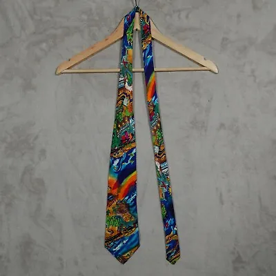 Nicole Miller Silk Tie Vintage 1992 Colorful Los Angeles • $15.05