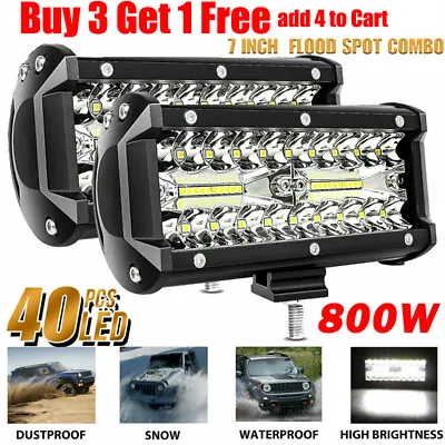 $16.95 • Buy 7 Inch 1800W LED Work Light Bar Flood Spot Combo Fog Lamp Offroad Driving Truck