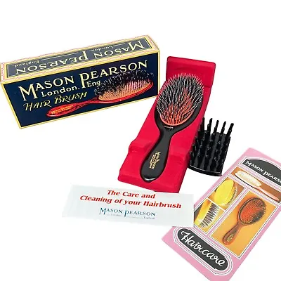 NEW Mason Pearson Junior BN2 MEDIUM Size Bristle And Nylon Hair Brush Dark Ruby • $165