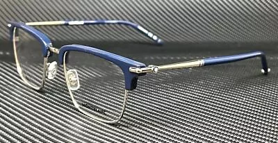 MONT BLANC MB0243O 005 Blue Silver Extra Large Men's 54 Mm Eyeglasses • $230.85