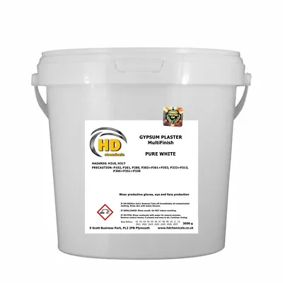 3kg Snow White Gypsum Plaster Multi Finish - Plaster Repair Filler With Polymers • £29.99