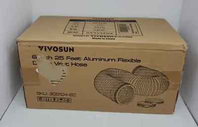 VIVOSUN 6 Inch Flexible Aluminum Air Ducting Dry Ventilation Hose For HVA • $17.33