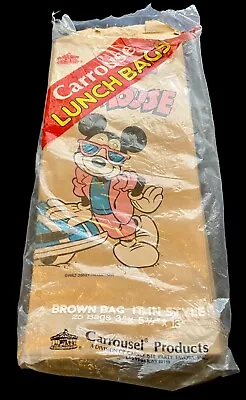 Disney Mickey Mouse 1980’s Brown Paper Bags (15) By Carrousel  • $7