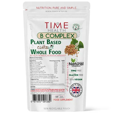 Vitamin B Complex Capsules Vegan Biotin Plant Food Based Cultavit UK • £20.99