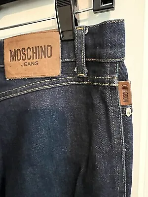 Vintage MOSCHINO Jeans Denim Pants Trousers Dark Blue Wash Size 29 • $45.79