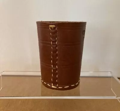 Vintage Quality Stitched Leather Dice Cup Embossed Kahlua Cherry Heering • $29.57