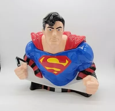 SUPERMAN Ripping Shirt Ceramic COOKIE JAR DC Warner Bros Store Exclusive 2000  • $123.74