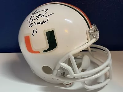 VINNY TESTAVERDE Signed MIAMI HURRICANES Mini Helmet Heisman Inscribed JSA READ • $19.99