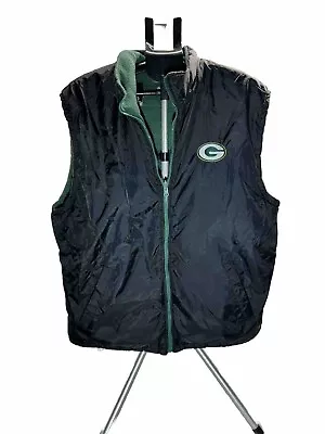 Puma Brand NFL Green Bay Packers Reversible Padded Vest Size 2XL Black And Green • $39.98