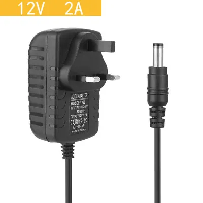 Mains Transformer 12V 2A 24W UK Plug AC/DC Adapter Power Supply Charger • £7.19