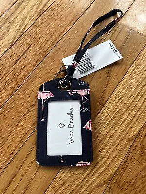 Vera Bradley Flamingo Fiesta Luggage Tag Navy Travel NWT • $12